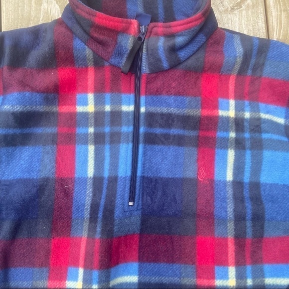** Nautica Plaid Fleece Zip up Sweatshirt Jacket L - Picture 4 of 9